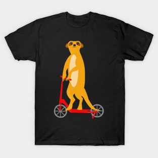 Meerkat Riding Scooter T Shirt For Men Women Boys Girls T-Shirt